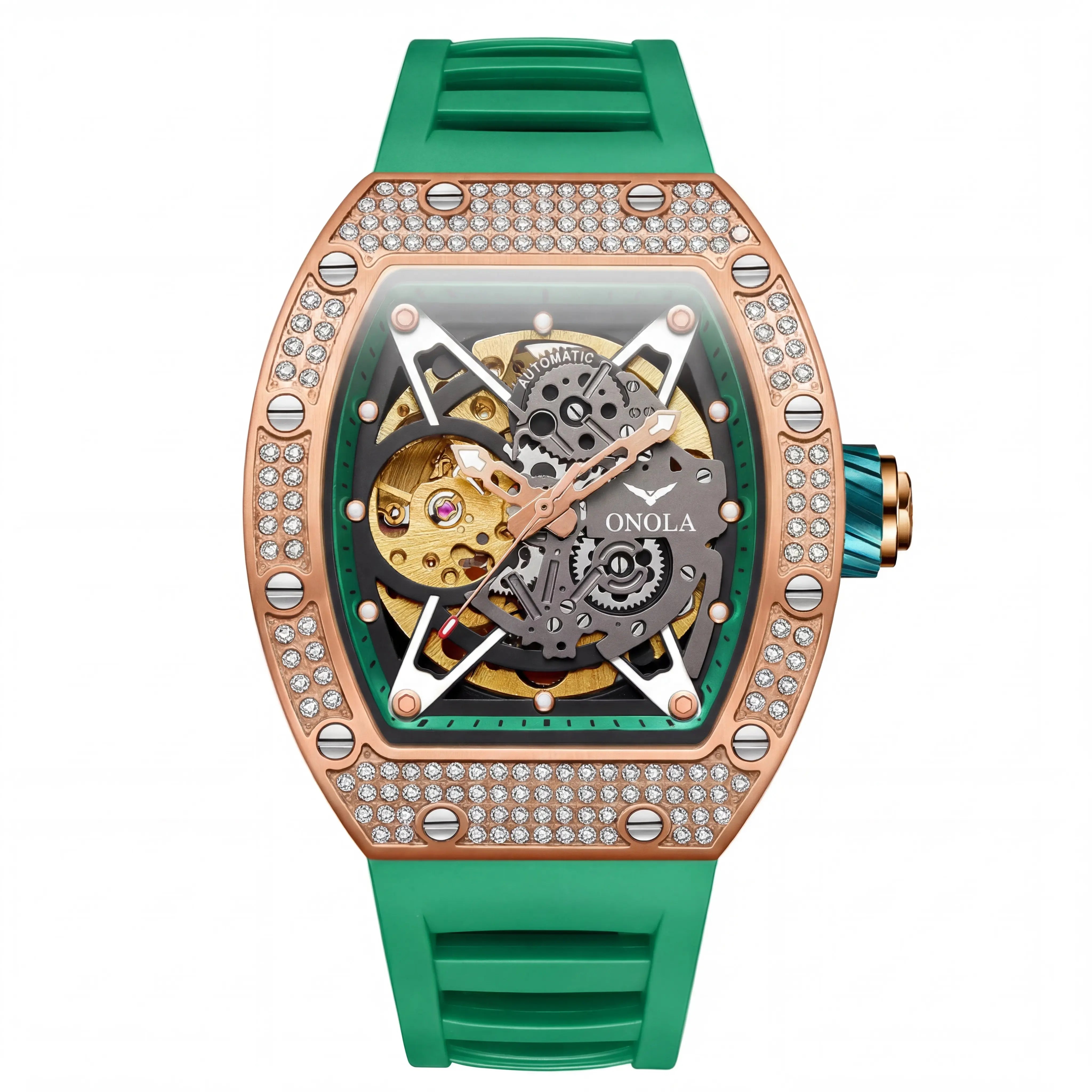 Ravelle Blizzard Luxe | Rose Gold Emerald Skeleton