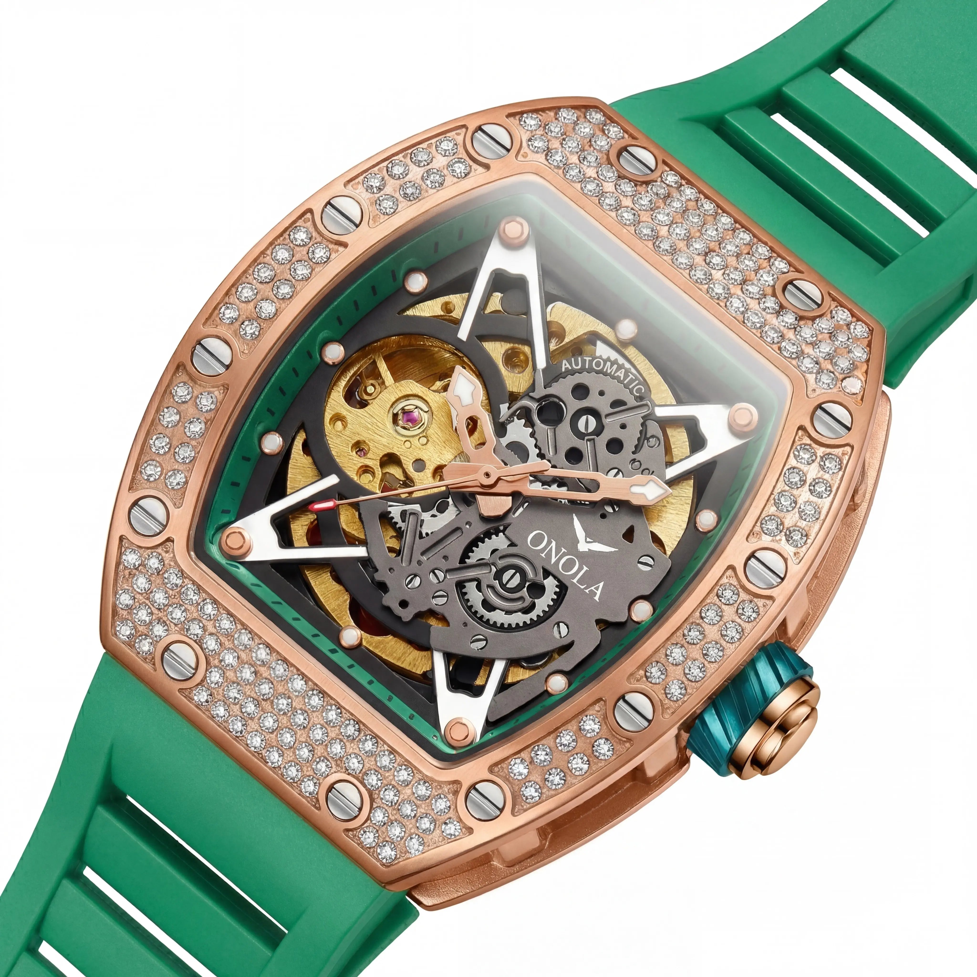 Ravelle Blizzard Luxe | Rose Gold Emerald Skeleton