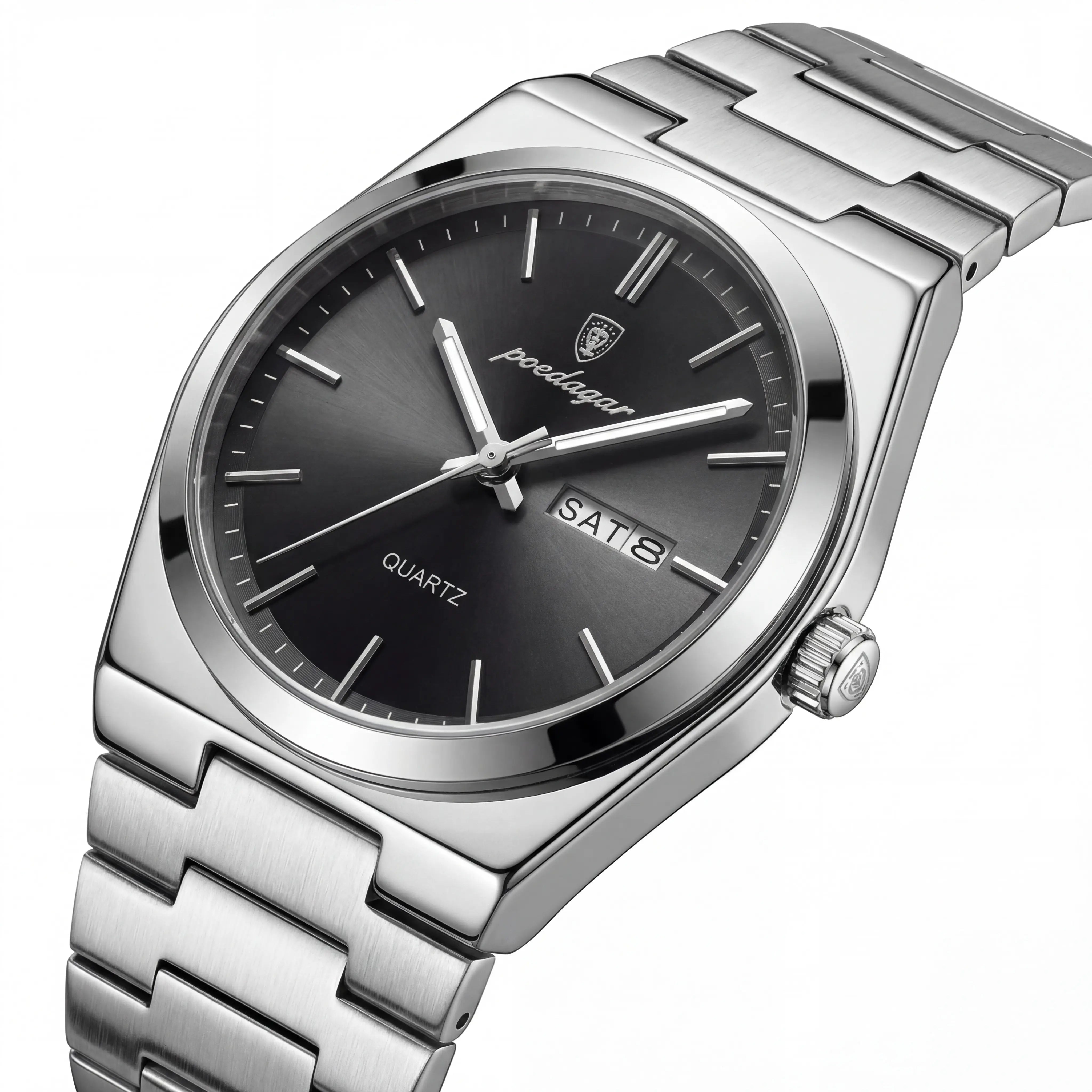 Ravelle Linear Steel | Silver Black