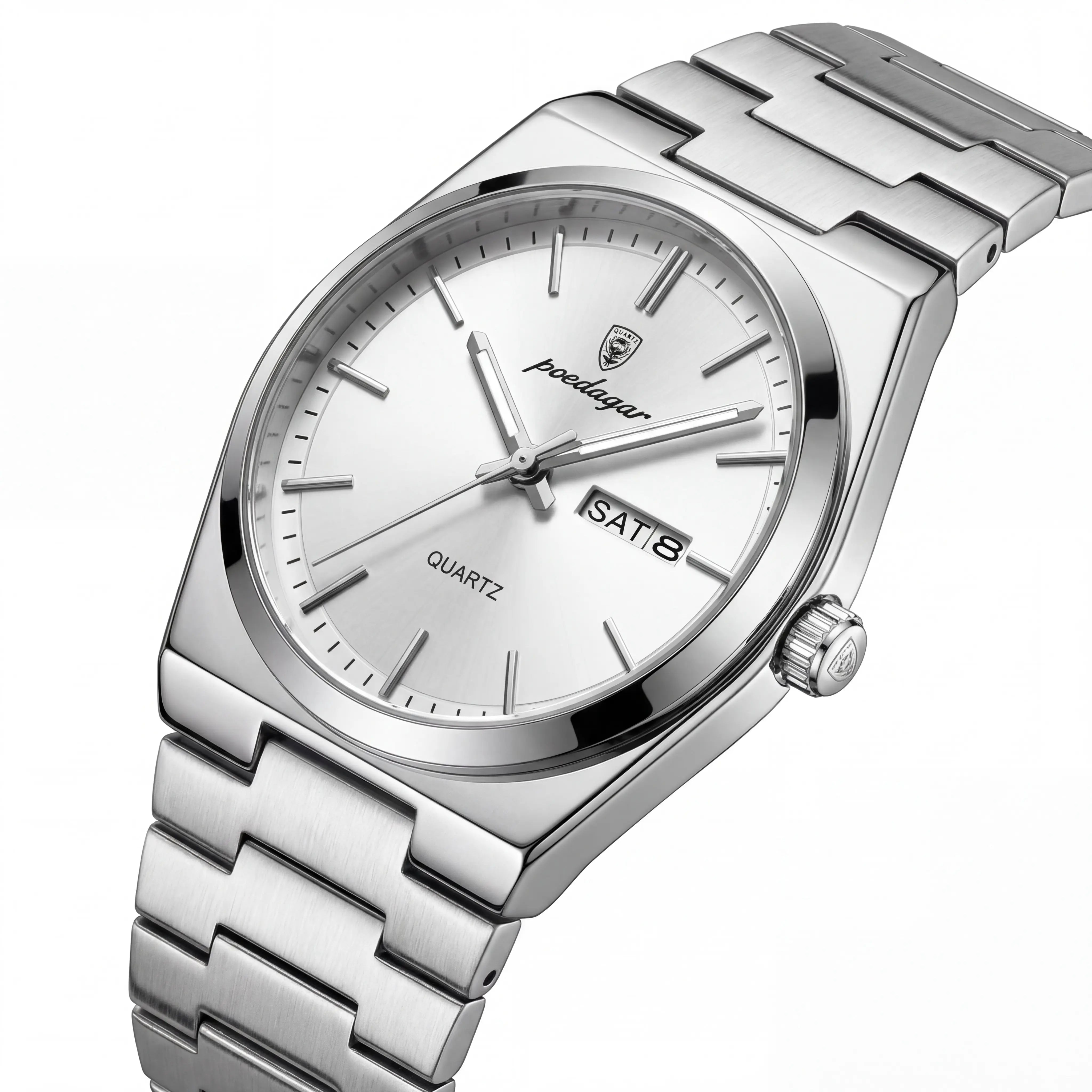 Ravelle Linear Steel | Silver White